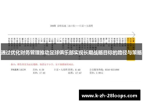 通过优化财务管理推动足球俱乐部实现长期战略目标的路径与策略